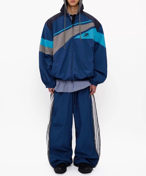 MASONPRINCE(メイソンプリンス)の「オーバーサイズ フード付き ブロックカラー トラックJKT JK4055【MASONPRINCE】【2025AW】(ナイロンジャケット・メンズ・マルチ・L/M/S)」の7枚目の写真