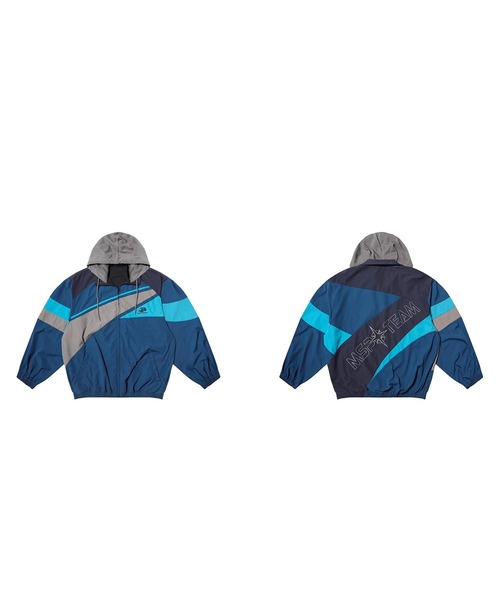 MASONPRINCE(メイソンプリンス)の「オーバーサイズ フード付き ブロックカラー トラックJKT JK4055【MASONPRINCE】【2025AW】(ナイロンジャケット・メンズ・マルチ・L/M/S)」の9枚目の写真