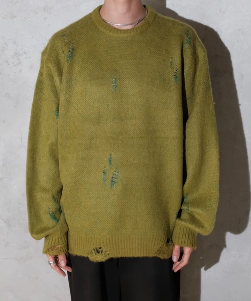 セール】TOWNCRAFT / タウンクラフト DAMAGED SOLID SHAGGY CREW