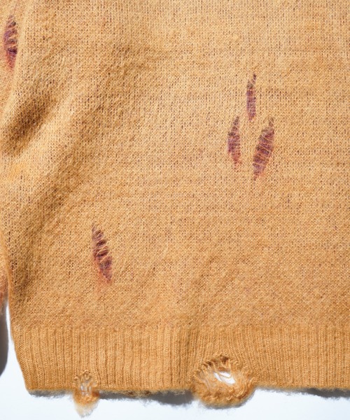 TOWNCRAFT(タウンクラフト)の「TOWNCRAFT / タウンクラフト DAMAGED SOLID SHAGGY CREW SWEATER ダメージ加工(ニット/セーター・メンズ・ブラック×ブラック/ブラック/マスタード/グリーン・MEDIUM/LARGE)」の12枚目の写真