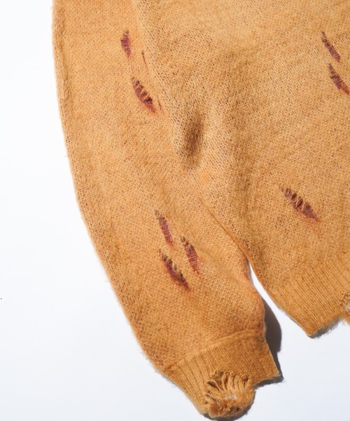 TOWNCRAFT(タウンクラフト)の「TOWNCRAFT / タウンクラフト DAMAGED SOLID SHAGGY CREW SWEATER ダメージ加工(ニット/セーター・メンズ・ブラック×ブラック/ブラック/マスタード/グリーン・MEDIUM/LARGE)」の13枚目の写真