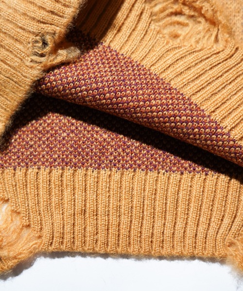 TOWNCRAFT(タウンクラフト)の「TOWNCRAFT / タウンクラフト DAMAGED SOLID SHAGGY CREW SWEATER ダメージ加工(ニット/セーター・メンズ・ブラック×ブラック/ブラック/マスタード/グリーン・MEDIUM/LARGE)」の15枚目の写真