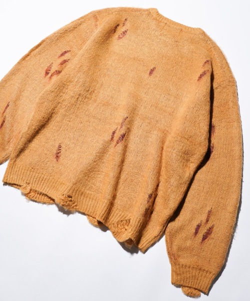 TOWNCRAFT(タウンクラフト)の「TOWNCRAFT / タウンクラフト DAMAGED SOLID SHAGGY CREW SWEATER ダメージ加工(ニット/セーター・メンズ・ブラック×ブラック/ブラック/マスタード/グリーン・MEDIUM/LARGE)」の16枚目の写真