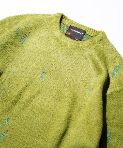 TOWNCRAFT(タウンクラフト)の「TOWNCRAFT / タウンクラフト DAMAGED SOLID SHAGGY CREW SWEATER ダメージ加工(ニット/セーター・メンズ・ブラック×ブラック/ブラック/マスタード/グリーン・MEDIUM/LARGE)」の18枚目の写真
