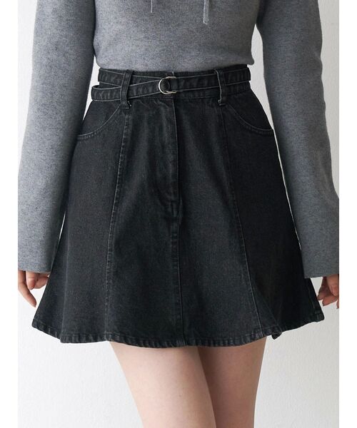CALNAMUR（カルナムール）の「デニムミニスカート（スカート・レディース・ブラック/ブラウン・SMALL/MEDIUM）」の2枚目の写真