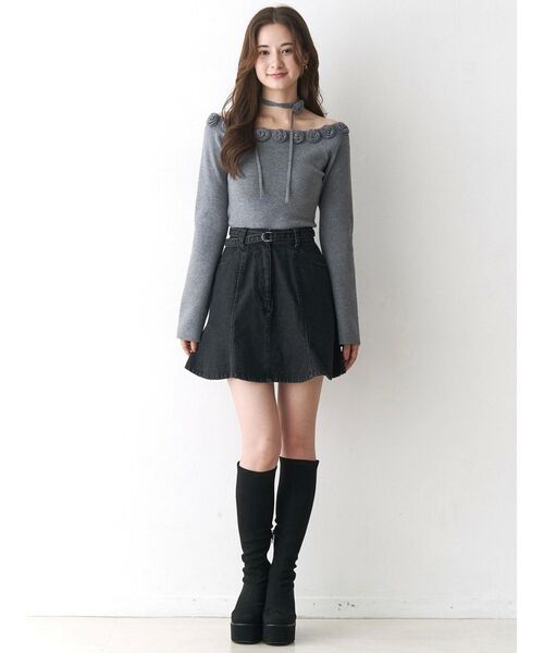 CALNAMUR（カルナムール）の「デニムミニスカート（スカート・レディース・ブラック/ブラウン・SMALL/MEDIUM）」の16枚目の写真