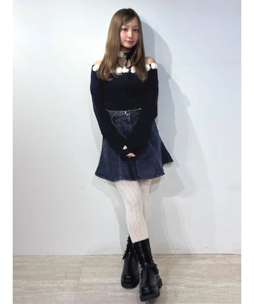 CALNAMUR（カルナムール）の「デニムミニスカート（スカート・レディース・ブラック/ブラウン・SMALL/MEDIUM）」の3枚目の写真