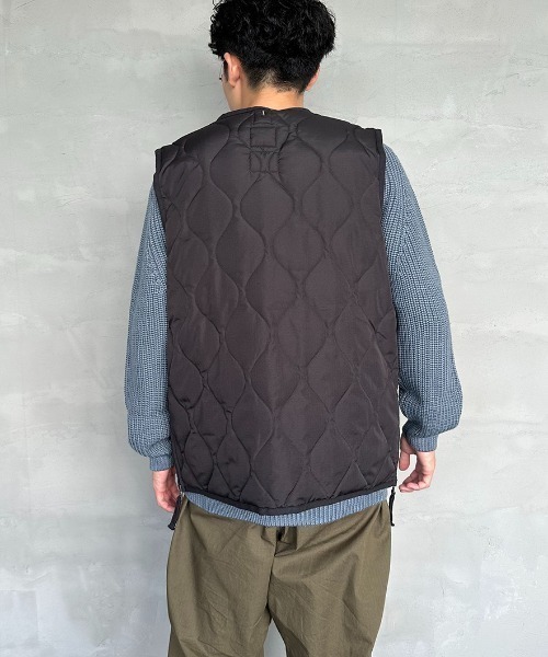 WEB限定】[TAION/タイオン] MILITARY Vネック キルティングダウン