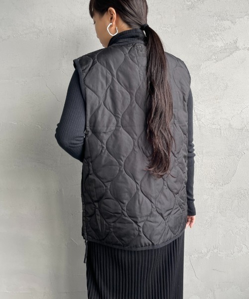 WEB限定】[TAION/タイオン] MILITARY Vネック キルティングダウン