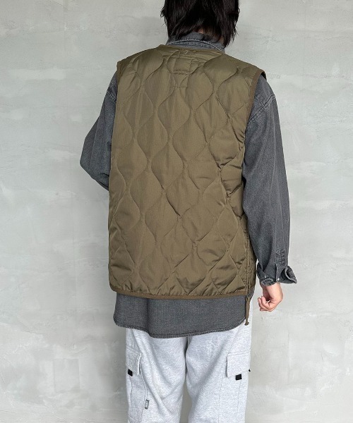WEB限定】[TAION/タイオン] MILITARY Vネック キルティングダウン