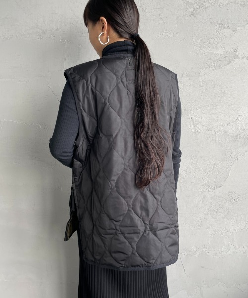 WEB限定】[TAION/タイオン] MILITARY Vネック キルティングダウン