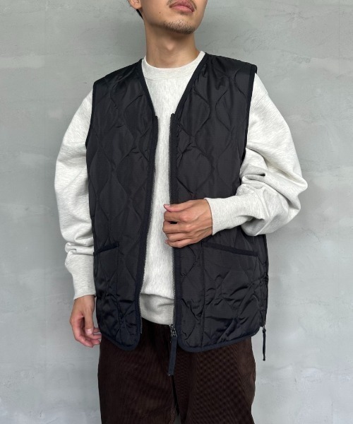 WEB限定】[TAION/タイオン] MILITARY Vネック キルティングダウン