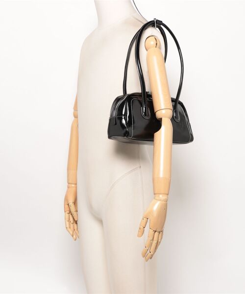 H.TOKYO（エイチトウキョウ）の「レザー調ミニボストンバッグ（ハンドバッグ・レディース・ベージュ/ライトブラウン/ブラック・FREE）」の8枚目の写真