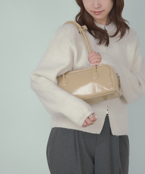 H.TOKYO（エイチトウキョウ）の「レザー調ミニボストンバッグ（ハンドバッグ・レディース・ベージュ/ライトブラウン/ブラック・FREE）」の11枚目の写真