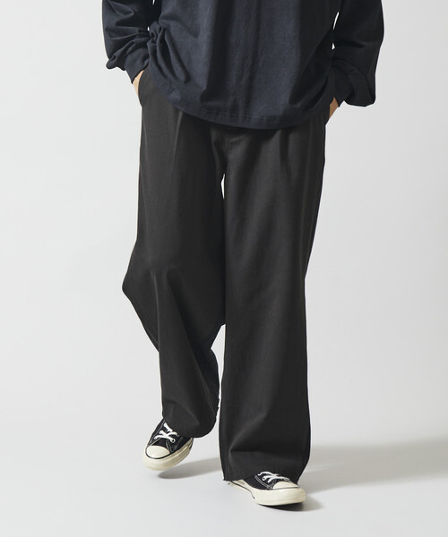 Firsthand（ファーストハンド）の「Firsthand/ファーストハンド チノデニム ドッキングパンツ / ワイドストレートパンツ（チノパンツ・メンズ・ベージュ/ブラック・MEDIUM/LARGE）」の18枚目の写真