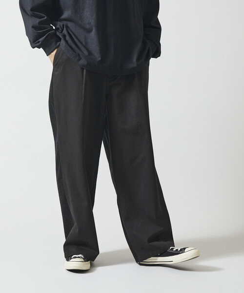 Firsthand（ファーストハンド）の「Firsthand/ファーストハンド チノデニム ドッキングパンツ / ワイドストレートパンツ（チノパンツ・メンズ・ベージュ/ブラック・MEDIUM/LARGE）」の19枚目の写真