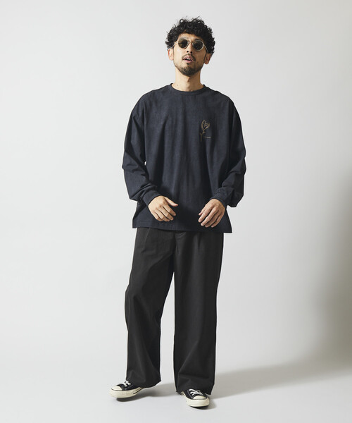 Firsthand（ファーストハンド）の「Firsthand/ファーストハンド チノデニム ドッキングパンツ / ワイドストレートパンツ（チノパンツ・メンズ・ベージュ/ブラック・MEDIUM/LARGE）」の18枚目の写真