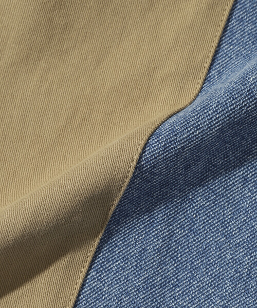 Firsthand（ファーストハンド）の「Firsthand/ファーストハンド チノデニム ドッキングパンツ / ワイドストレートパンツ（チノパンツ・メンズ・ベージュ/ブラック・MEDIUM/LARGE）」の16枚目の写真