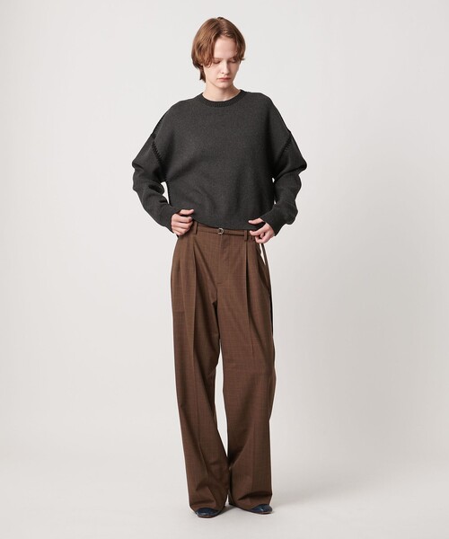 AEWEN MATOPH（イウエン マトフ）の「＜AEWEN MATOPH＞コットンカシミヤ クラムステッチニット（ニット/セーター・レディース・ダークグレー/ライラック/ナチュラル・FREE）」の13枚目の写真