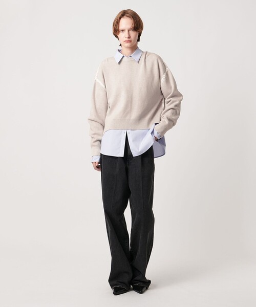 AEWEN MATOPH（イウエン マトフ）の「＜AEWEN MATOPH＞コットンカシミヤ クラムステッチニット（ニット/セーター・レディース・ダークグレー/ライラック/ナチュラル・FREE）」の15枚目の写真