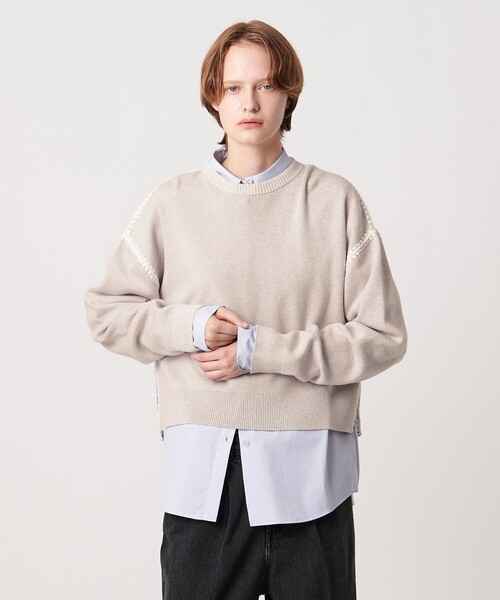 AEWEN MATOPH＞コットンカシミヤ クラムステッチニット（ニット