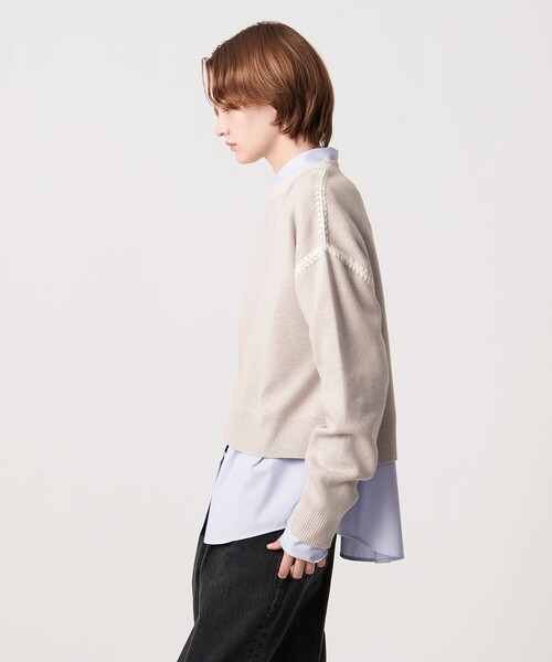 AEWEN MATOPH（イウエン マトフ）の「＜AEWEN MATOPH＞コットンカシミヤ クラムステッチニット（ニット/セーター・レディース・ダークグレー/ライラック/ナチュラル・FREE）」の19枚目の写真