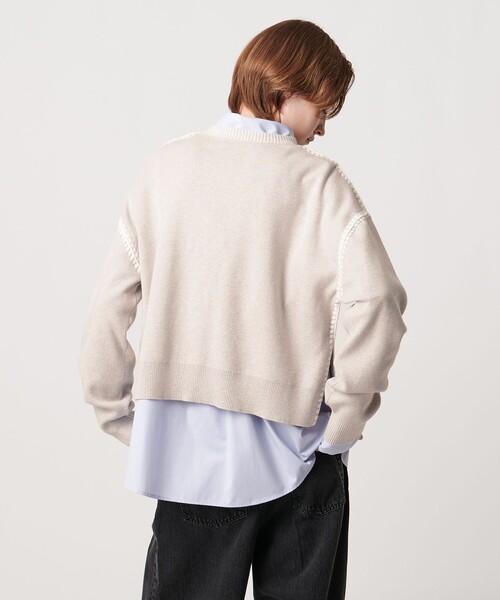 AEWEN MATOPH（イウエン マトフ）の「＜AEWEN MATOPH＞コットンカシミヤ クラムステッチニット（ニット/セーター・レディース・ダークグレー/ライラック/ナチュラル・FREE）」の21枚目の写真