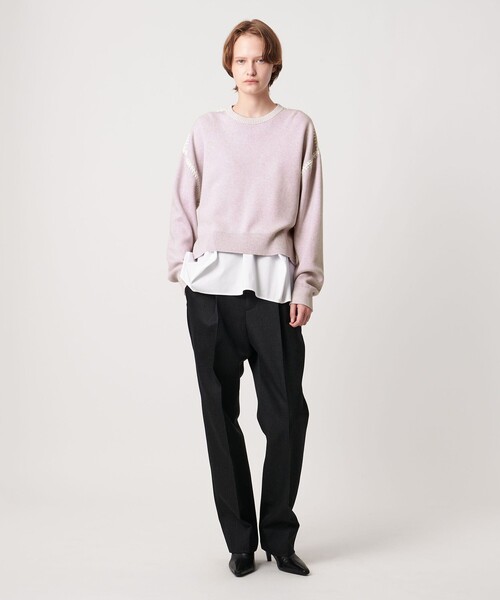 AEWEN MATOPH（イウエン マトフ）の「＜AEWEN MATOPH＞コットンカシミヤ クラムステッチニット（ニット/セーター・レディース・ダークグレー/ライラック/ナチュラル・FREE）」の22枚目の写真