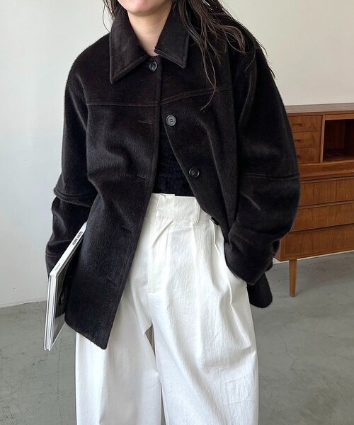 CAPRICIEUX LE'MAGE(カプリシューレマージュ)の「ホースファーハーフコート(その他アウター・レディース・ダークブラウン・FREE)」の5枚目の写真