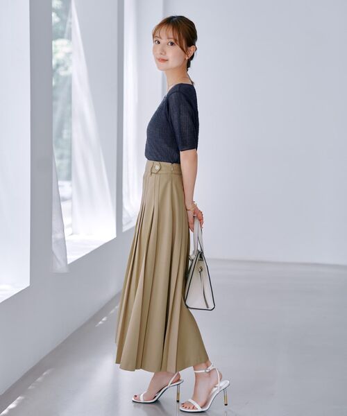 COHINA（コヒナ）の「シアーリップルニットトップス 【低身長・小柄女性】（ニット/セーター・レディース・ホワイト/グリーン/ベージュ/ネイビー・ONE SIZE）」の9枚目の写真