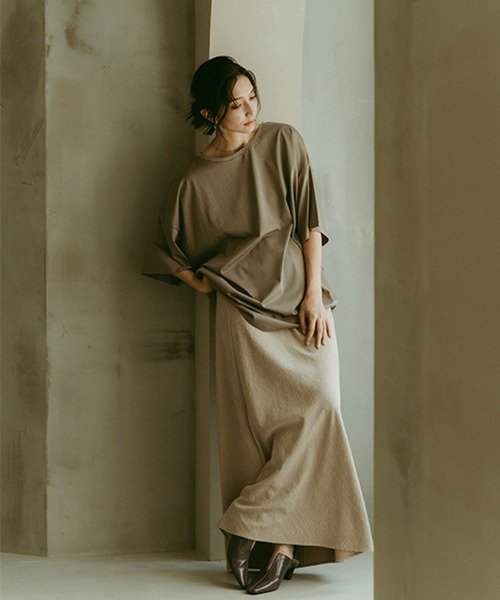 studio CLIP(スタディオクリップ)の「《ウタオ》フィブリルIラインスカート(スカート・レディース・シルバーグレー/ダークブラウン・MEDIUM/LARGE)」の12枚目の写真