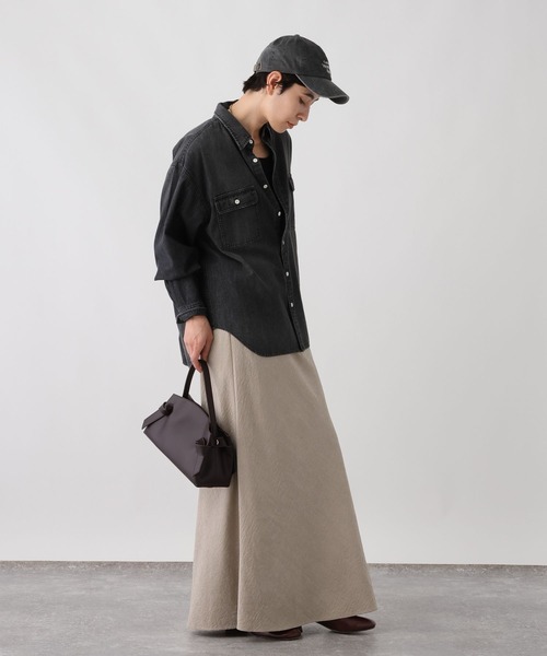 studio CLIP(スタディオクリップ)の「《ウタオ》フィブリルIラインスカート(スカート・レディース・シルバーグレー/ダークブラウン・MEDIUM/LARGE)」の15枚目の写真