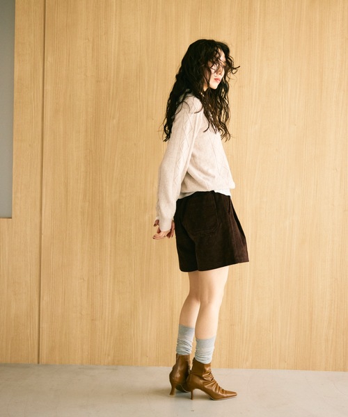 Lutim by u(ルチバイユー)の「Mixed melange polo knit / ミックスメランジポロニット(ニット/セーター・レディース・ブラウン/グレー/ベージュ・FREE)」の15枚目の写真