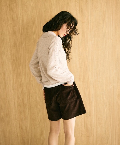 Lutim by u(ルチバイユー)の「Mixed melange polo knit / ミックスメランジポロニット(ニット/セーター・レディース・ブラウン/グレー/ベージュ・FREE)」の22枚目の写真