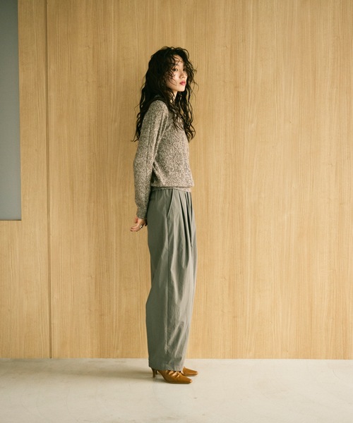 Lutim by u(ルチバイユー)の「Mixed melange polo knit / ミックスメランジポロニット(ニット/セーター・レディース・ブラウン/グレー/ベージュ・FREE)」の6枚目の写真