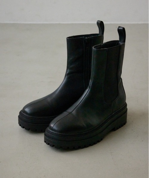 【未使用】moussy F/L ENGINEER ブーツ　ブラック セール】【WEB限定再入荷】トラックソールサイドゴアブーツ