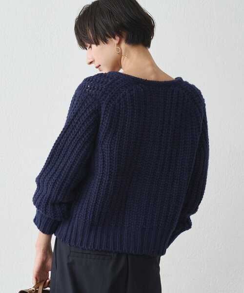 ラウンジドレス　ゴールドボタンニットカーデ　ネイビー LOUNGEDRESS（ラウンジドレス）の「ゴールドボタンニットカーデ