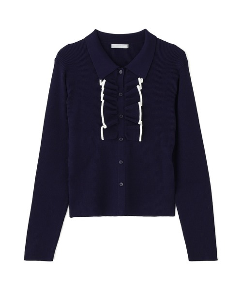 JILL by JILL STUART（ジルバイジルスチュアート）の「◇フロントフリルニット（ニット/セーター・レディース・ホワイト/ネイビー/ブラック・FREE）」の8枚目の写真