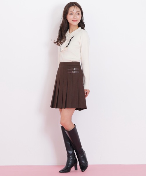 JILL by JILL STUART（ジルバイジルスチュアート）の「◇フロントフリルニット（ニット/セーター・レディース・ホワイト/ネイビー/ブラック・FREE）」の19枚目の写真