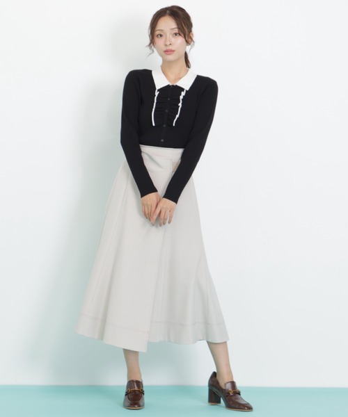 JILL by JILL STUART（ジルバイジルスチュアート）の「◇フロントフリルニット（ニット/セーター・レディース・ホワイト/ネイビー/ブラック・FREE）」の18枚目の写真