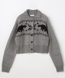 BASICKS（ベイシックス）の「BASICKS/ベイシックス Heart Nordic Short Cardigan / S4.5-0805W / ノルディック柄 ショート丈 ニットカーディガン（ニット/セーター）」