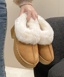 もこもこボア 厚底ムートンヒールブーツ