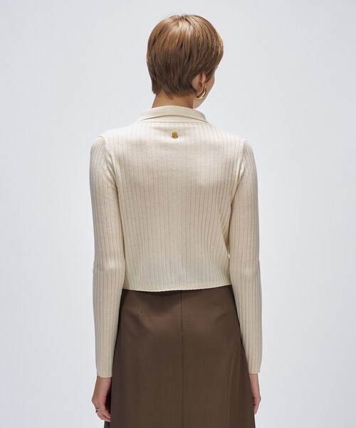 cloenc（クロエンス）の「【手洗い可】シルクカシミヤ混ポロニットカーディガン（カーディガン/ボレロ・レディース・ブラック系8/グレー系4/ホワイト系9/ブラウン系8・02）」の8枚目の写真