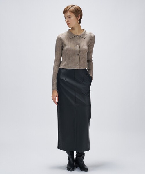 cloenc（クロエンス）の「【手洗い可】シルクカシミヤ混ポロニットカーディガン（カーディガン/ボレロ・レディース・ブラック系8/グレー系4/ホワイト系9/ブラウン系8・02）」の10枚目の写真