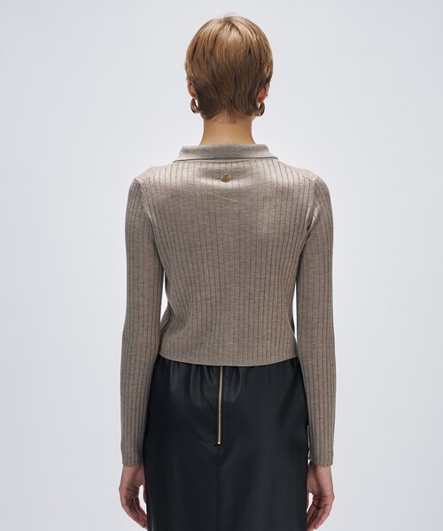 cloenc（クロエンス）の「【手洗い可】シルクカシミヤ混ポロニットカーディガン（カーディガン/ボレロ・レディース・ブラック系8/グレー系4/ホワイト系9/ブラウン系8・02）」の13枚目の写真