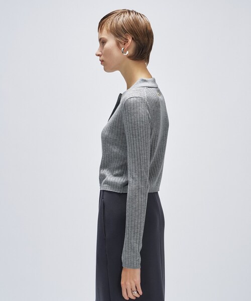 cloenc（クロエンス）の「【手洗い可】シルクカシミヤ混ポロニットカーディガン（カーディガン/ボレロ・レディース・ブラック系8/グレー系4/ホワイト系9/ブラウン系8・02）」の21枚目の写真