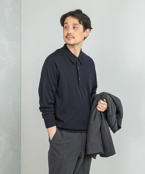 URBAN RESEARCH DOORS(アーバンリサーチドアーズ)の「LIFE STYLE TAILOR マシンウォッシャブルハイゲージニットポロ(シャツ/ブラウス・メンズ・ブラウン系その他/ネイビー/グレー系その他・MEDIUM/LARGE)」の15枚目の写真