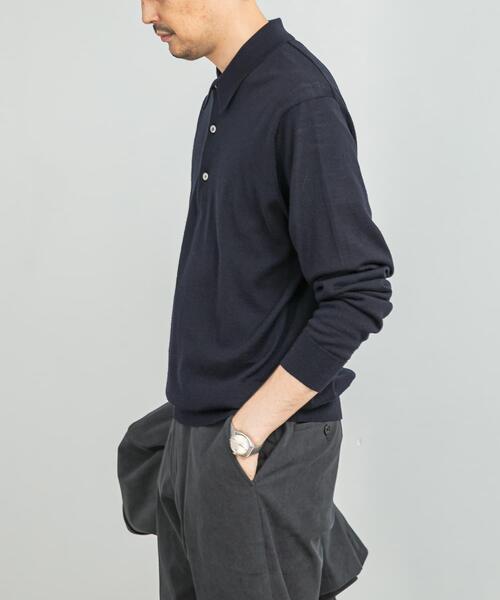 セール】LIFE STYLE TAILOR マシンウォッシャブルハイゲージニットポロ