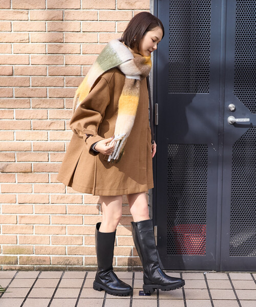 FREAK'S STORE ミドルコート セール】ウーリー ハイネック テントラインミドルコート（ステン