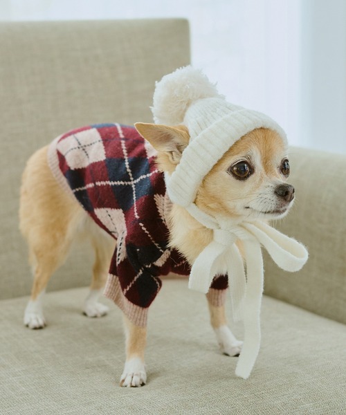 ROPE' PICNIC(ロペピクニック)の「【DOG】アーガイルニットプルオーバー(ペットウェア・レディース・ブラック/ベージュ・M size/L/M/S)」の22枚目の写真